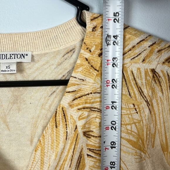 Pendleton cotton wheat patterned knit short sleeved button-down cardigan - Picture 10 of 10